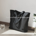 Bolso de compras 100% poliéster negro impermeable con logotipo propio